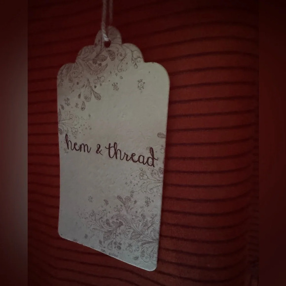 Hem & Thread S Anthropology Tank with crossed layered at hem, brick color NWT. - Picture 7 of 8